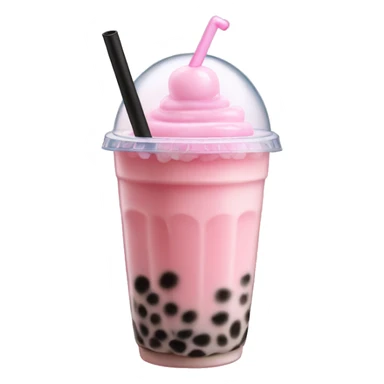 Bubble tea with pink milk sticker