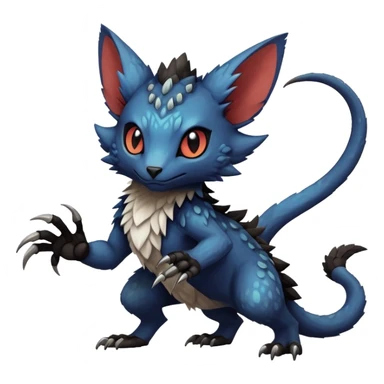 Dark edgy exotic anthropomorphic painted Fakémon-Pokémon-Trico-Vernid-creature sticker