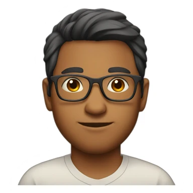 Indian young with glasses no beard sticker