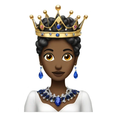 a queen black crown with saphires sticker