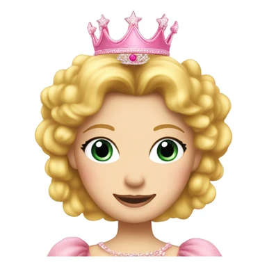 glinda with pink drees and crown sticker