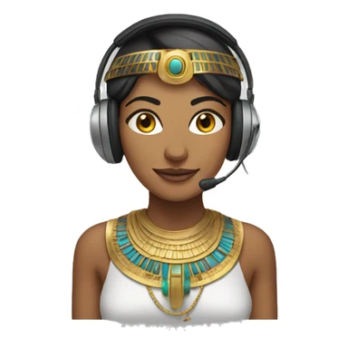 egyptian woman with a headset sticker