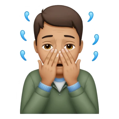 Chorando com as mão na cara sticker