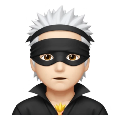 Gojo saturo with spiky hair and blind fold sticker