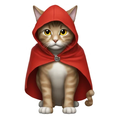 Cat wearing a red hood sticker