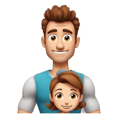 jimmy neutron as a dad with daughter sticker