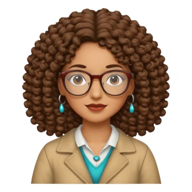 Mujer pelo rizado, gafas y ropa pueblo sticker