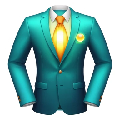 Minimalist glowing aura sphere with subtle blazer or suit jacket silhouette integrated, masculine style essence sticker