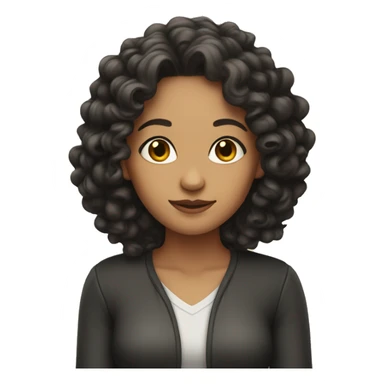 woman with long dark hair, curly sticker