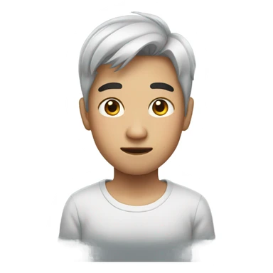 asian boy with big eyebrows  sticker