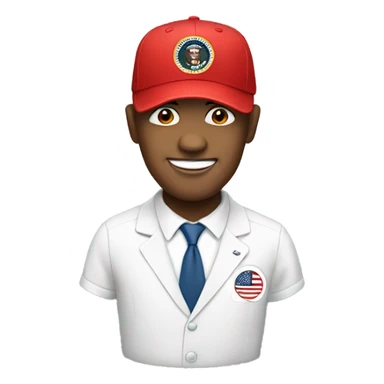 president with a red baseball cap sticker