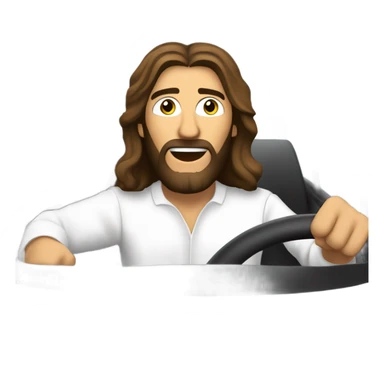 Jesus in a rally car  sticker