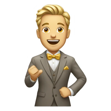 excited rich man sticker