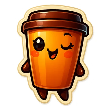 Tall coffee cup, sexy, flirty sticker