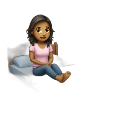 A girl sat on her bed sticker
