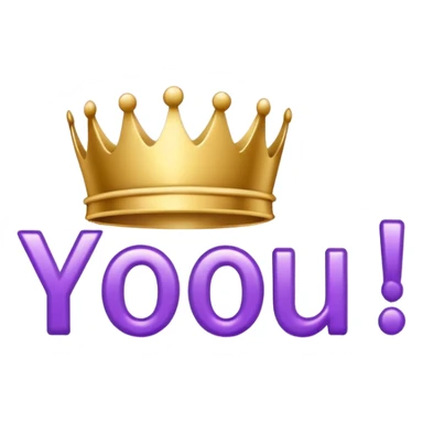 Shiny fancy purple text saying "YOU" sticker