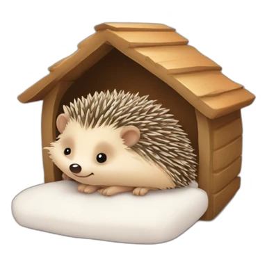 cute-sleep-hedgehog-in-his-house sticker