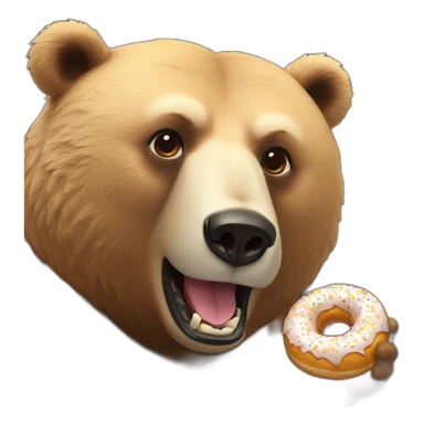 bear eating an donnut sticker