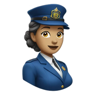 railways stationmaster boss lady in blue sticker