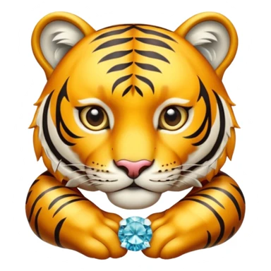 Tiger wearing engagement ring sticker
