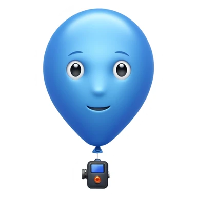 A balloon with a thermal camera effect, blue color sticker