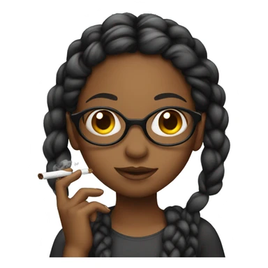 black girl with braids smoking  sticker