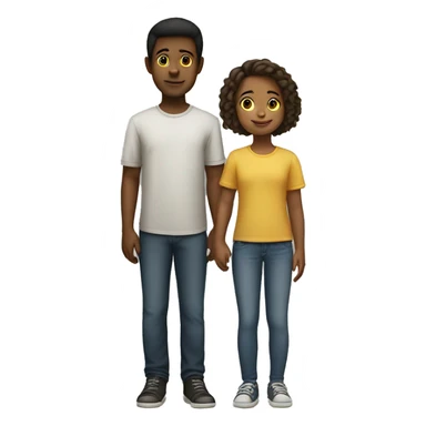 Small girl and tall boy sticker