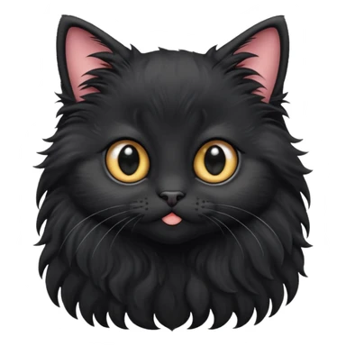 Cute long hair black kitten sticker