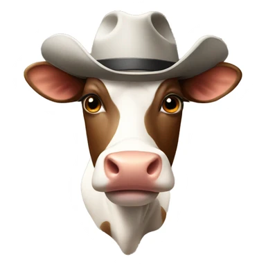 Cow with hat sticker
