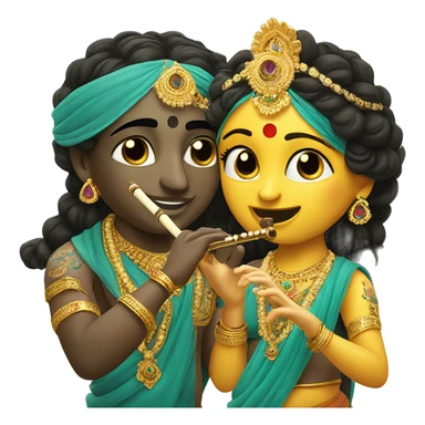 Radha krishna with flute sticker