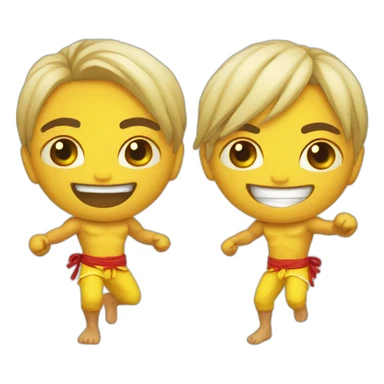 Smily face Emoji capoeira fighter sticker