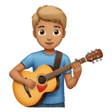 Young Man who Play gitara sticker