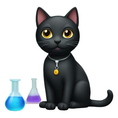 Black cat in science lab sticker