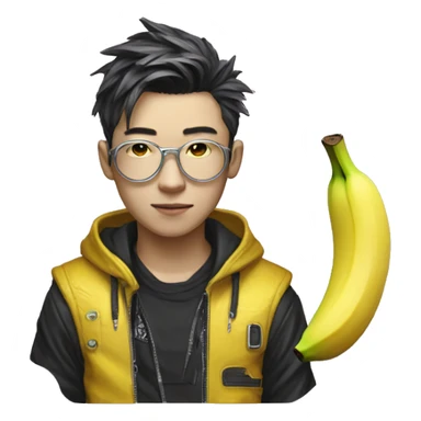 cyberpunk woohoojin banana sticker