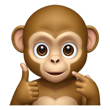 A monkey pointing is eyelid down with one finger sticker