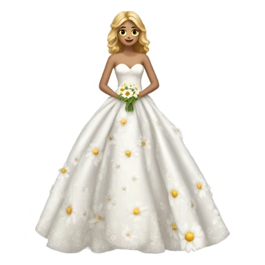 Wedding dress beautiful finish with daisy’s  sticker