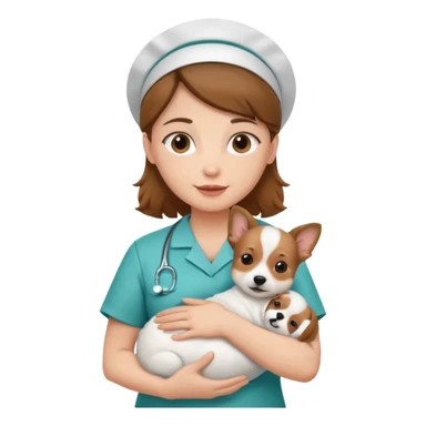 nurse holding baby dog sticker