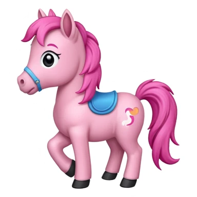 pink pony sitting and smiling sticker