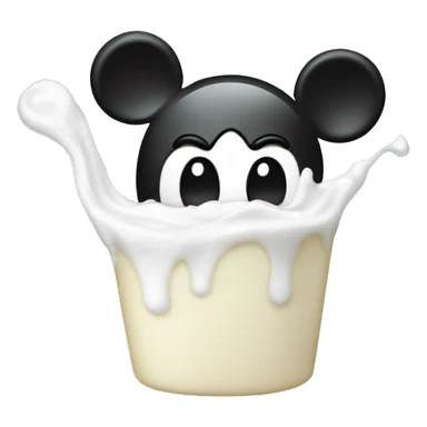 Mickey mouse covered in milk sticker