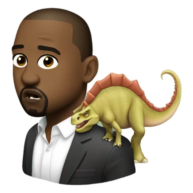 kanye west on a dinosaur  sticker