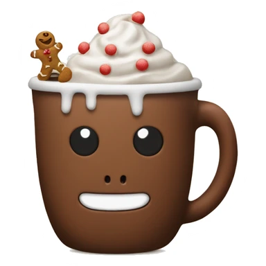 Holiday cocoa with a gingerbread man in the cup sticker