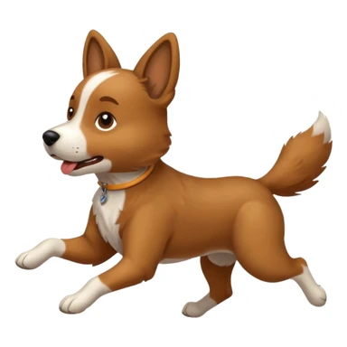 a dog running sticker