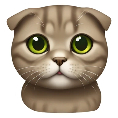 Brown scottish fold with green eyes  sticker