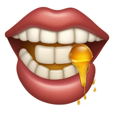 Mouth with honey sticker