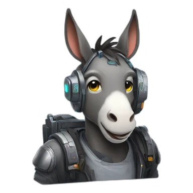cyberpunk donkey cute sticker