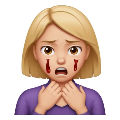 girl chocking herself getting mad sticker