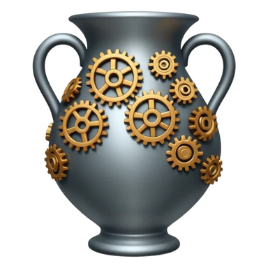 vase and cogs sticker