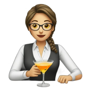 Female Teacher drinking martini sticker