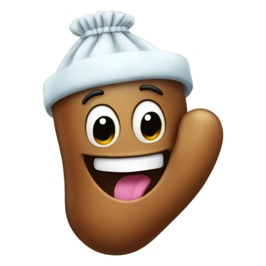 Laughing poop with gloves sticker