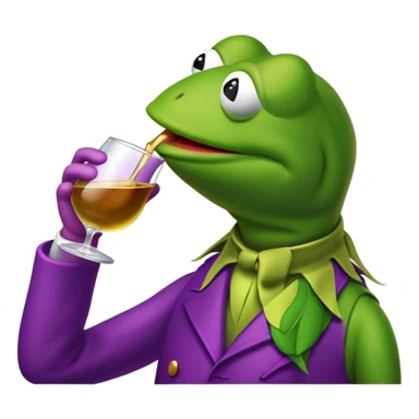 Kermit the frog sipping lean  sticker